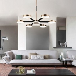 Lámpara colgante minimalista de siete cabezas con forma circular