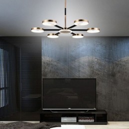 Lámpara colgante minimalista de siete cabezas con forma circular