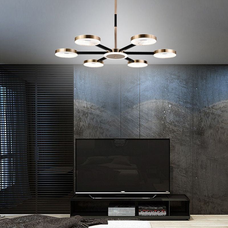 Lámpara colgante minimalista de siete cabezas con forma circular