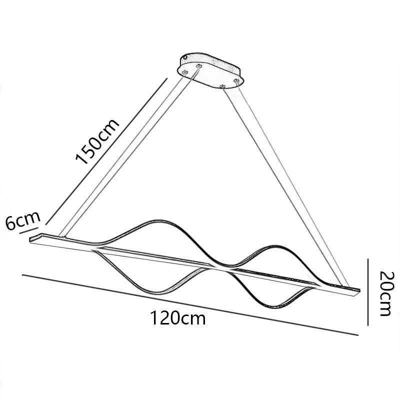 Lámpara colgante minimalista de techo con ondas