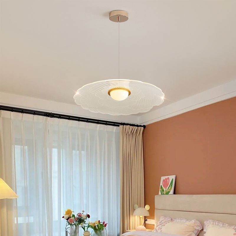 Lámpara colgante de acrílico con forma de flor para techo