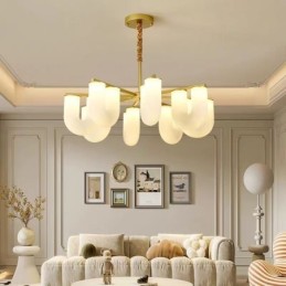 Lámpara colgante estilo crema francesa en forma de U