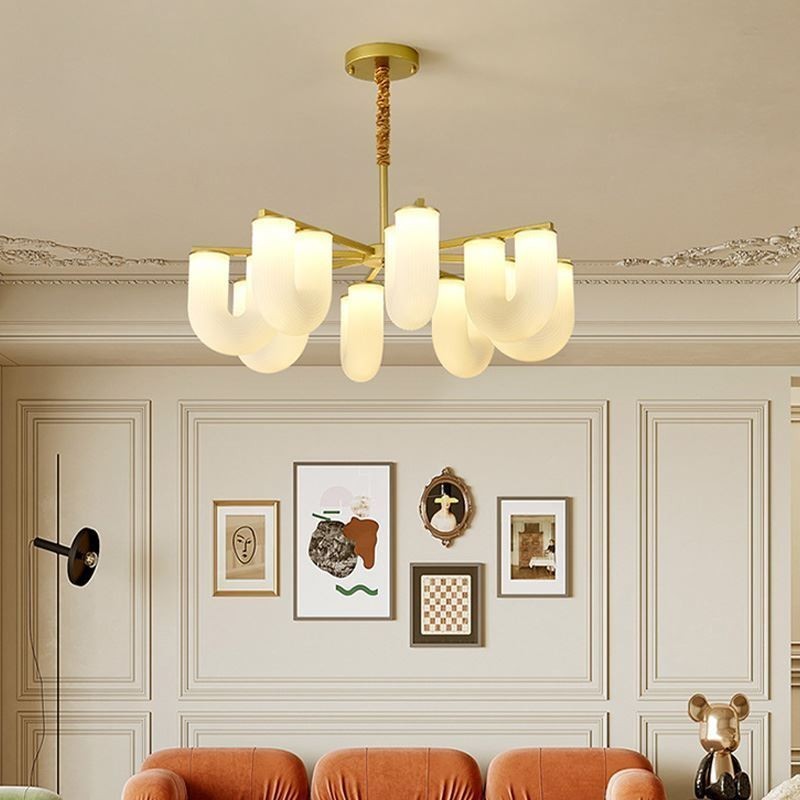 Lámpara colgante estilo crema francesa en forma de U