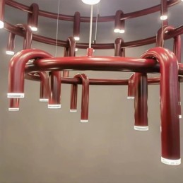 Lámpara de techo moderna nórdica dúplex circular en forma de U.