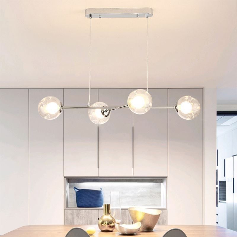 Lámpara colgante de cristal estilo europeo Magic Bean, 4 luces