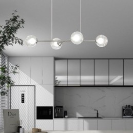 Lámpara colgante de cristal estilo europeo Magic Bean, 4 luces