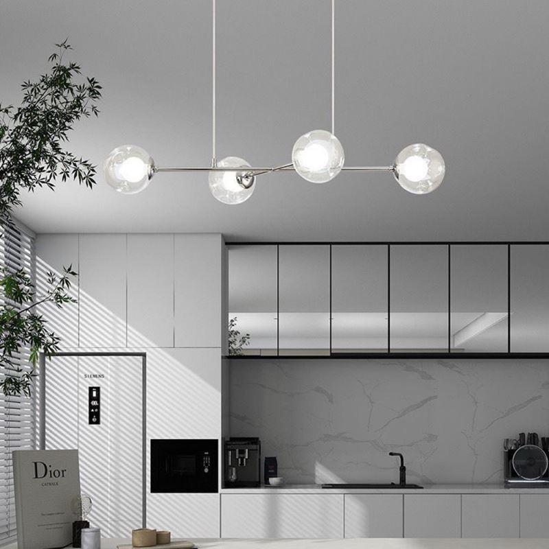 Lámpara colgante de cristal estilo europeo Magic Bean, 4 luces