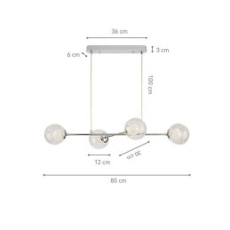 Lámpara colgante de cristal estilo europeo Magic Bean, 4 luces
