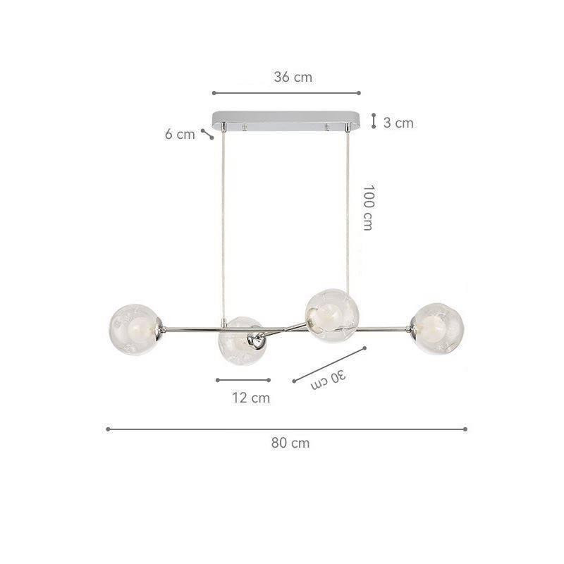 Lámpara colgante de cristal estilo europeo Magic Bean, 4 luces