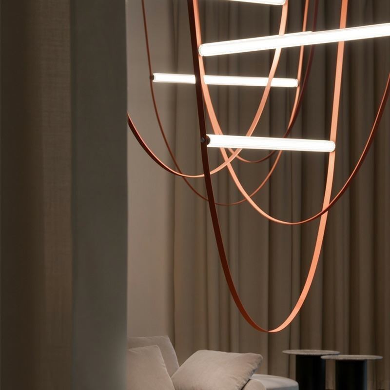 Lámpara colgante europea estilo Wabi Sabi con cinturón decorativo