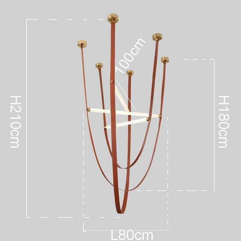 Lámpara colgante europea estilo Wabi Sabi con cinturón decorativo