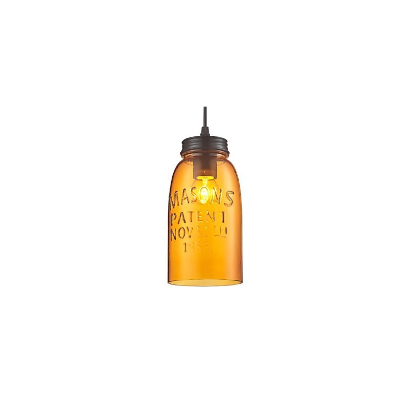 Lámpara colgante de 1 luz estilo italiano, galvanizada transparente.