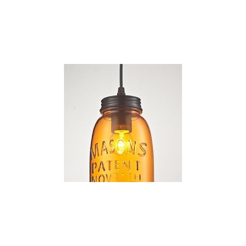 Lámpara colgante de 1 luz estilo italiano, galvanizada transparente.