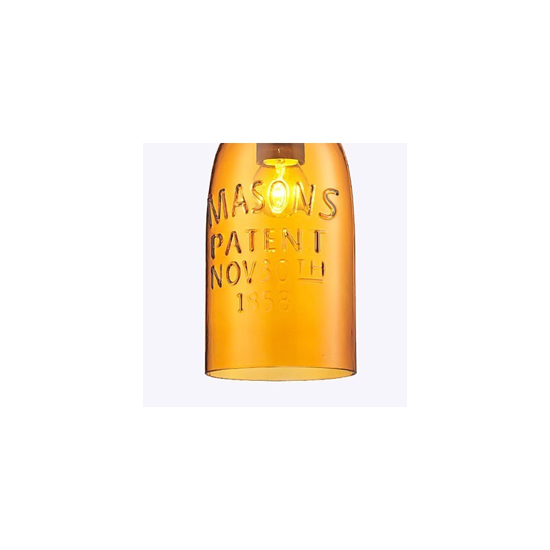 Lámpara colgante de 1 luz estilo italiano, galvanizada transparente.