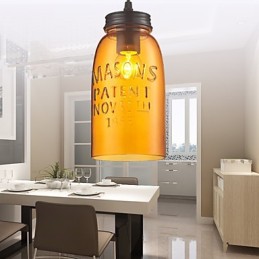 Lámpara colgante de 1 luz estilo italiano, galvanizada transparente.