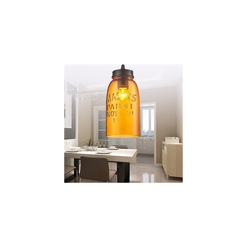 Lámpara colgante de 1 luz estilo italiano, galvanizada transparente.