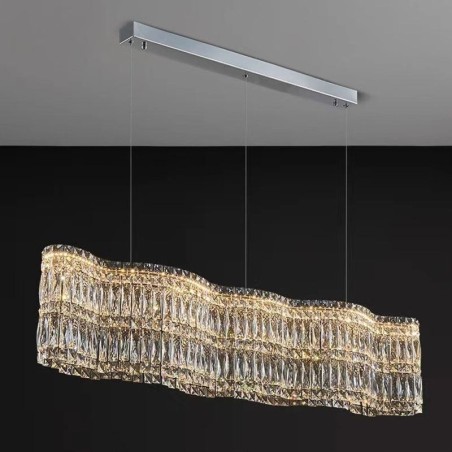 Lámpara colgante de cristal larga, lámpara de techo decorativa de lujo Lámpara colgante de cristal larga, lámpara de techo decorativa de lujo