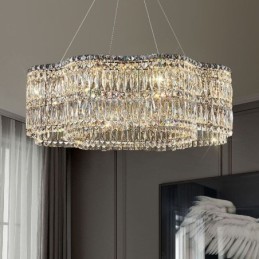 Lámpara de techo de cristal moderna y sencilla con decoración colgante.