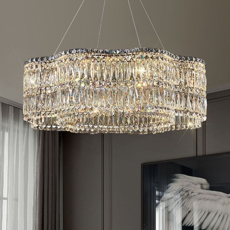 Lámpara de techo de cristal moderna y sencilla con decoración colgante.