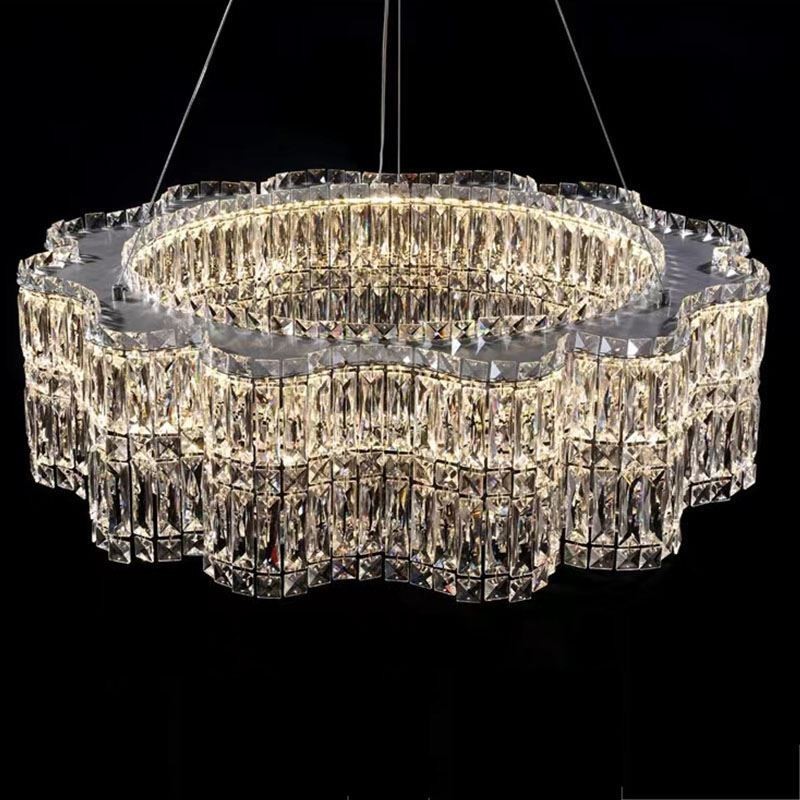 Lámpara de techo de cristal moderna y sencilla con decoración colgante.