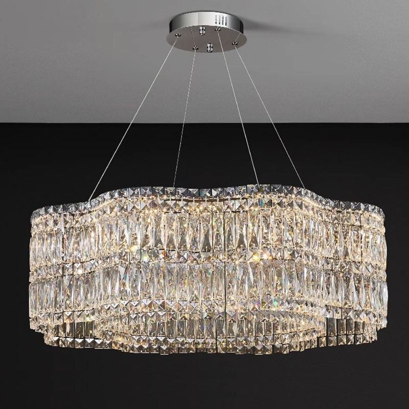 Lámpara de techo de cristal moderna y sencilla con decoración colgante.