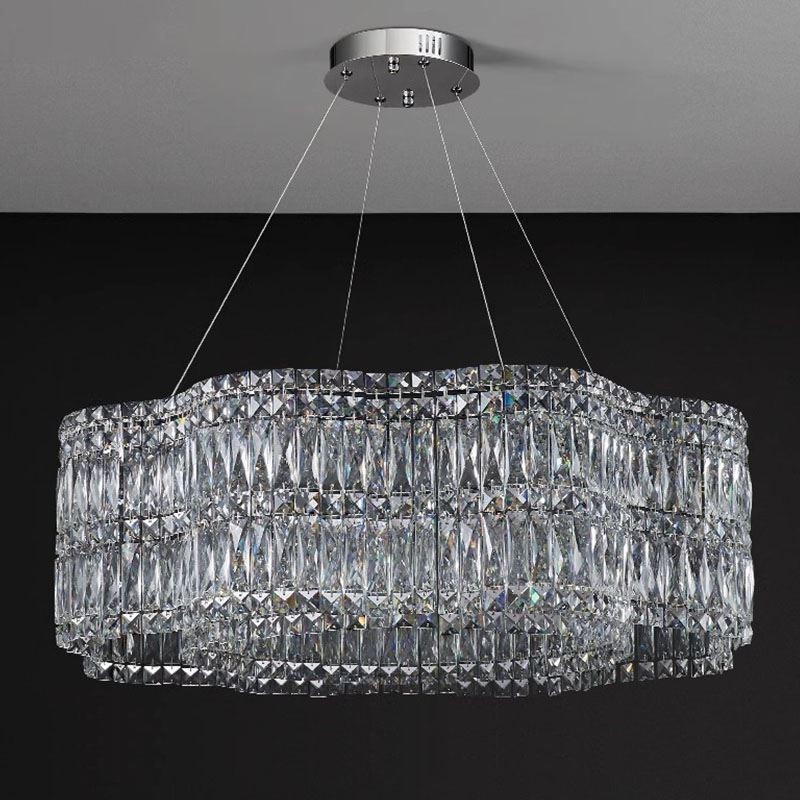 Lámpara de techo de cristal moderna y sencilla con decoración colgante.