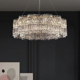 Lámpara de techo de cristal moderna y sencilla con decoración colgante.