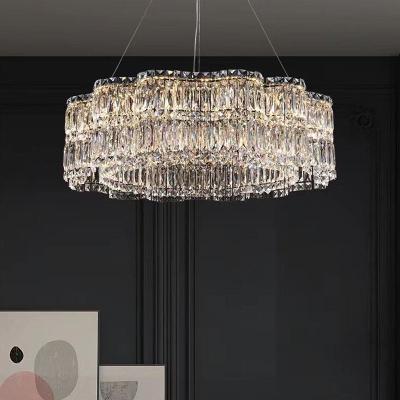Lámpara de techo de cristal moderna y sencilla con decoración colgante.