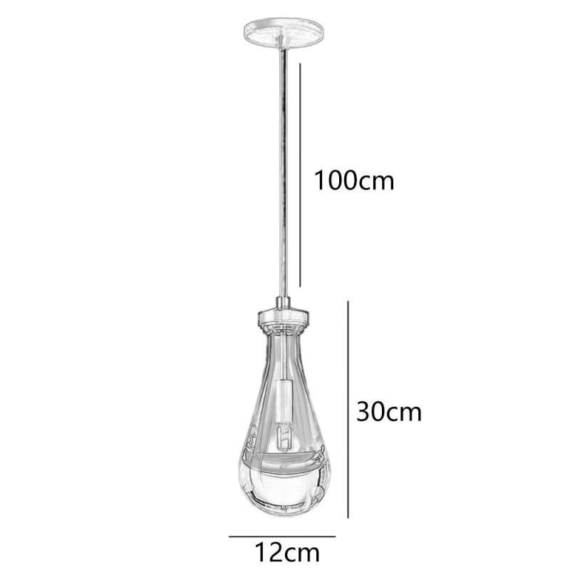 Lámpara colgante de gota de agua, moderna lámpara de techo minimalista de cobre con arte