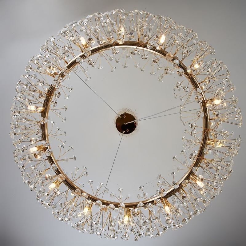 Lámpara colgante moderna minimalista de hierro forjado circular con forma de flor de sol.