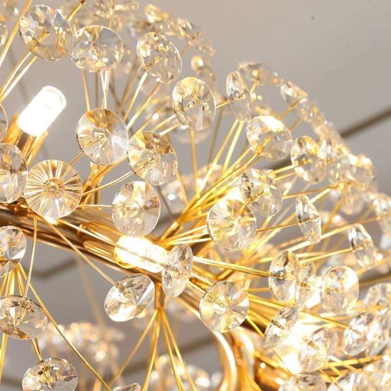 Lámpara colgante moderna minimalista de hierro forjado circular con forma de flor de sol.