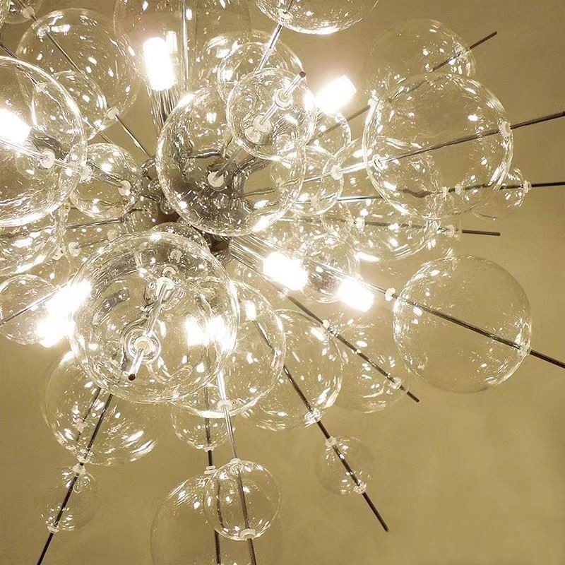 Lámpara colgante moderna minimalista de techo de cristal con burbujas