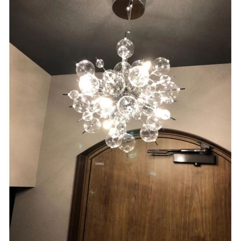 Lámpara colgante moderna minimalista de techo de cristal con burbujas