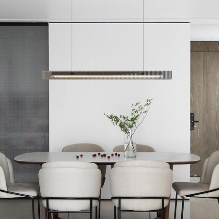 Lámpara colgante de techo de cristal de 100 cm con regulación continua y control remoto.