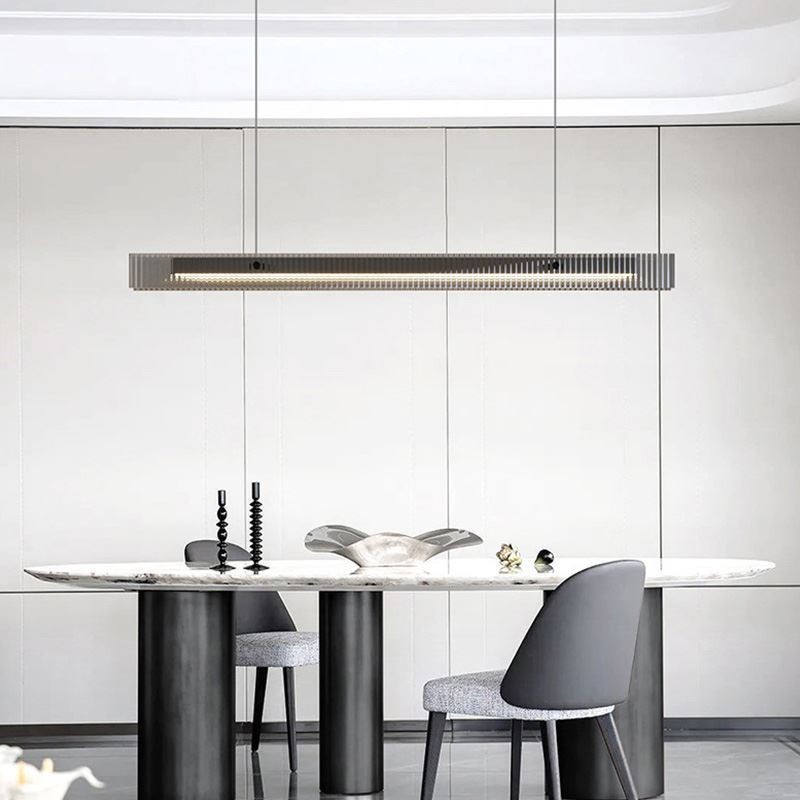 Lámpara colgante de techo de cristal de 100 cm con regulación continua y control remoto.