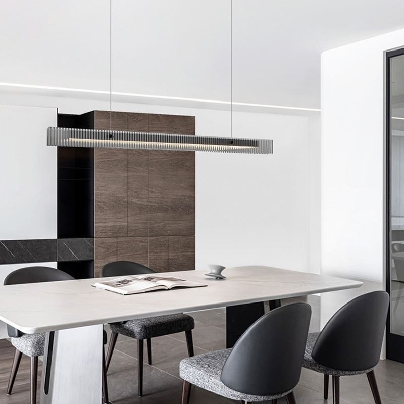 Lámpara colgante de techo de cristal de 100 cm con regulación continua y control remoto.