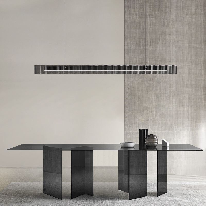 Lámpara colgante de techo de cristal de 100 cm con regulación continua y control remoto.