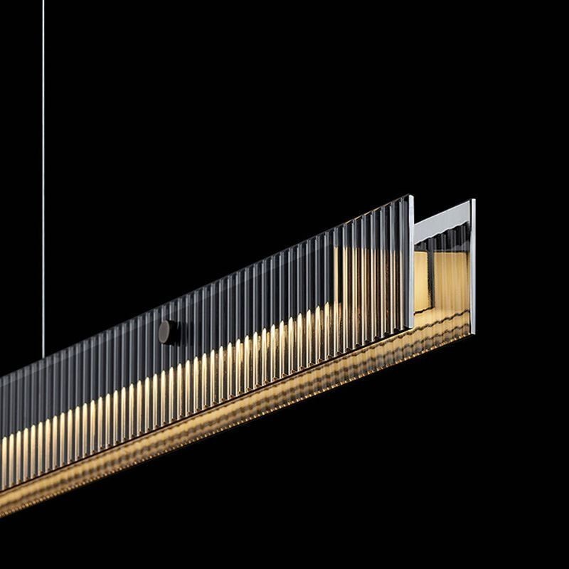 Lámpara colgante de techo de cristal de 100 cm con regulación continua y control remoto.