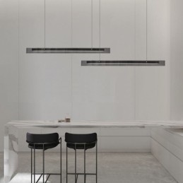 Lámpara colgante de techo de cristal de 100 cm con regulación continua y control remoto.