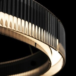 Lámpara colgante de cristal de 60 a 80 cm, luz de techo circular, regulable sin escalonamientos con control remoto