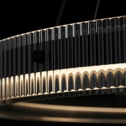 Lámpara colgante de cristal de 60 a 80 cm, luz de techo circular, regulable sin escalonamientos con control remoto