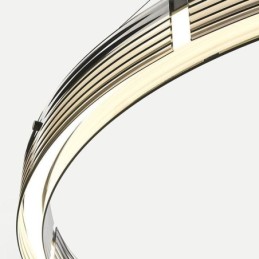 Lámpara colgante de techo de cristal circular de 60 y 80 cm con atenuación tricromática