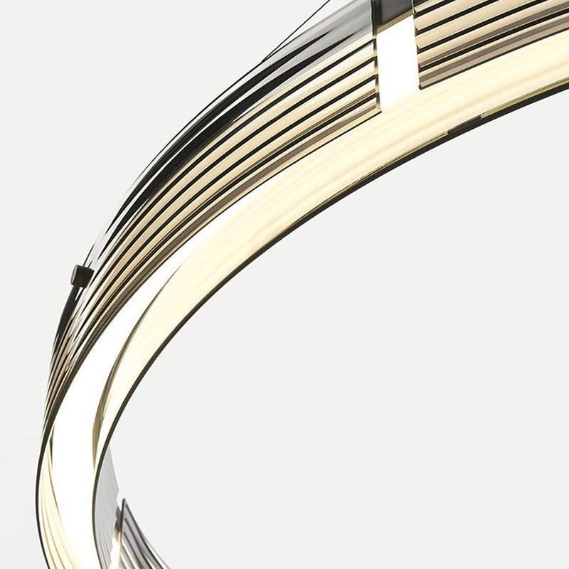 Lámpara colgante de techo de cristal circular de 60 y 80 cm con atenuación tricromática