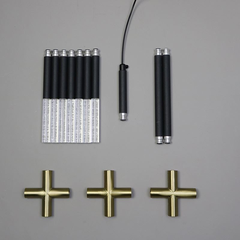 Lámpara colgante sencilla con empalme creativo, luz de techo blanca cálida, lámpara de combinación DIY