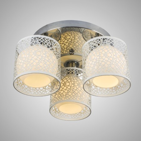 Lámpara de techo empotrada de tres luces con cúpula de vidrio Lámpara de techo empotrada de tres luces con cúpula de vidrio