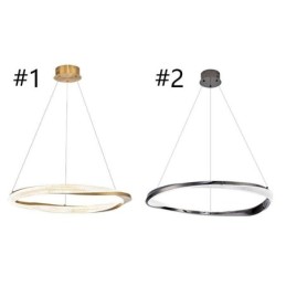 Lámpara colgante de hierro forjado con anillo acrílico y luz de techo circular simple