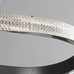 Lámpara colgante de hierro forjado con anillo acrílico y luz de techo circular simple