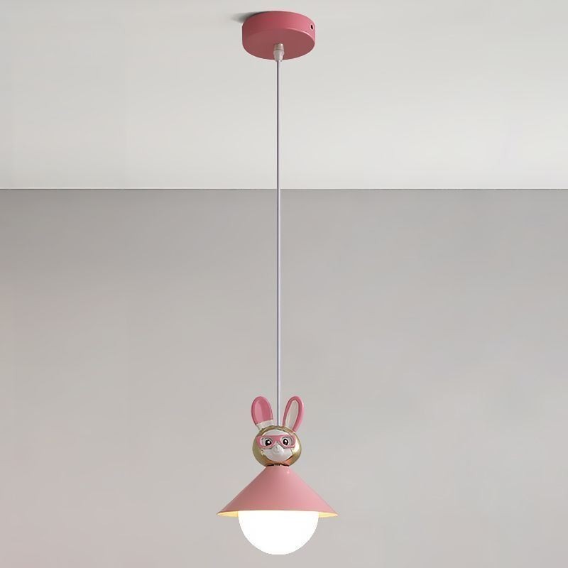 Lámpara colgante moderna minimalista G9 de hierro forjado con forma de conejo y resina.