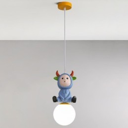 Lámpara colgante moderna minimalista G9 de hierro forjado con forma de conejo y resina.