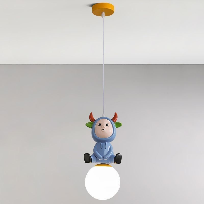 Lámpara colgante moderna minimalista G9 de hierro forjado con forma de conejo y resina.